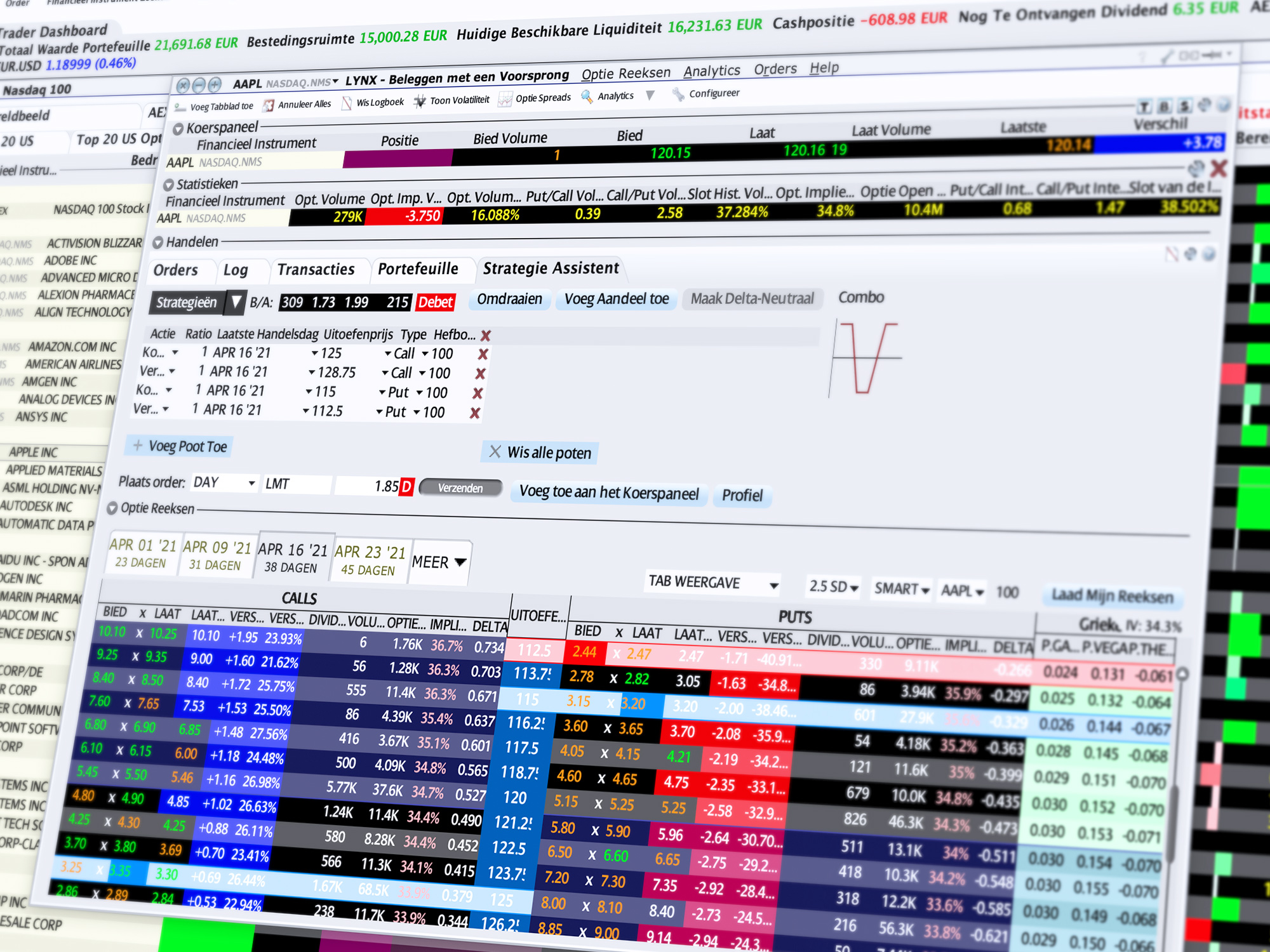 Option Trader: Eenvoudig optiecombinaties voor optiestrategieën aanmaken