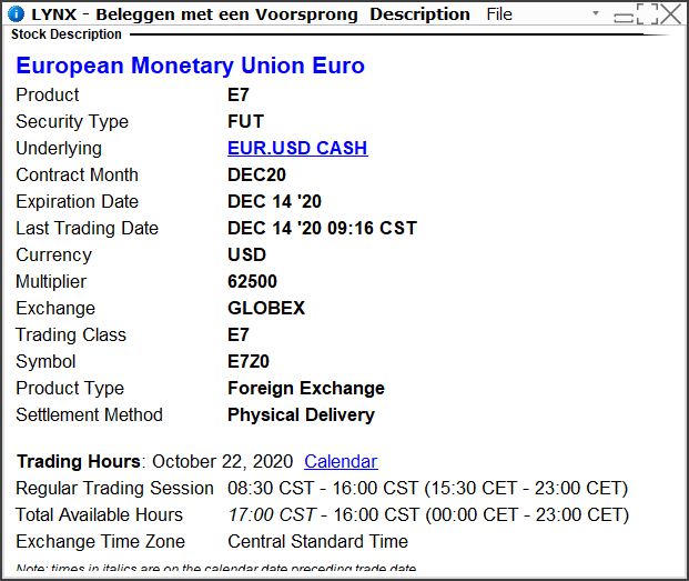 euro dollar e-mini future